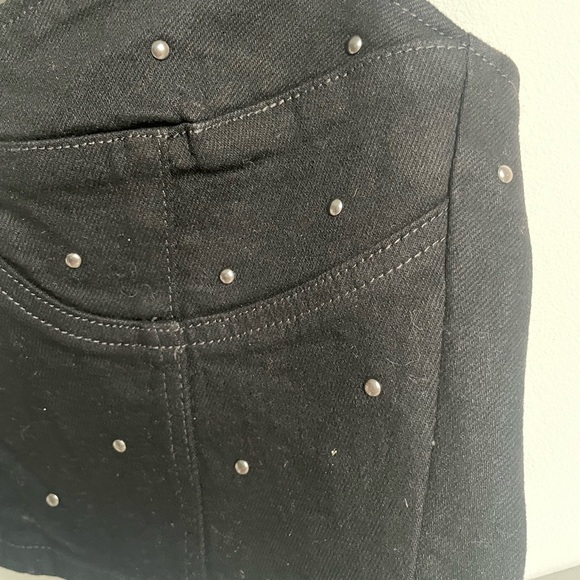 Zara black denim studded bustier crop top size S - Picture 3 of 5